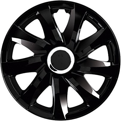 Eight Tec Handelsagentur (Farbe & Größe wählbar) 15 Zoll Radkappen, Radzierblenden Drift Schwarz passend für Fast alle Fahrzeugtypen (universal)