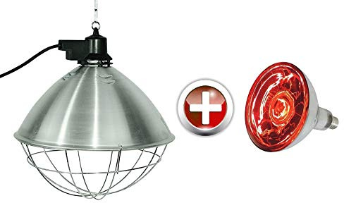 Koll Living Agrar Extra große Wärmelampe (Ø 35 cm) inkl. 150 Watt Leuchtmittel - großflächige Wärmestrahlung - für Küken, Ferkel und Welpen