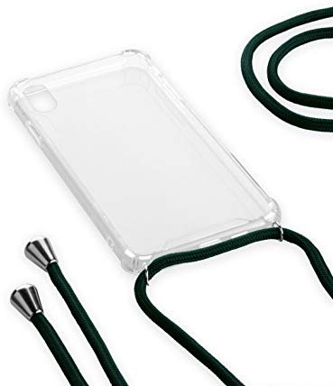 Titan Mobilfunk Zubehör TPU Handy Umhängetasche Handy Kette Hülle Case Cover mit Kordel in Dark Olive kompatibel mit Apple iPhone XS Max #