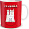 TRIOSK Tasse Hamburg mit Hamburger Stadt Wappen Geschenk Tassen Städte Reise Souvenir für reiselustige Frauen Männer