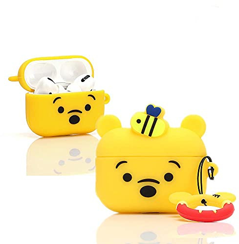 LEWOTE Silikon Niedliche Lustige Abdeckung Kompatibel mit Apple Airpods Pro[DSN-Serie] (Winnie)