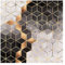 Bilderwelten Fototapete - Schwarz Weiß goldene Geometrie - Vliestapete Quadrat 288 x 288cm