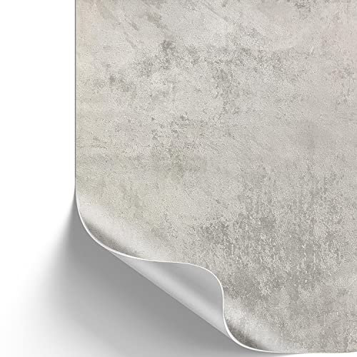 [16,28€/m²] Klebefolie in grauer Beton-Optik I inkl. Rakel & eBook mit Profitipps I Selbstklebende Deko Folie für Möbel & Küche abwaschbar I Möbelfolie in Beton Stein-Optik (Lfm x 67,5cm)