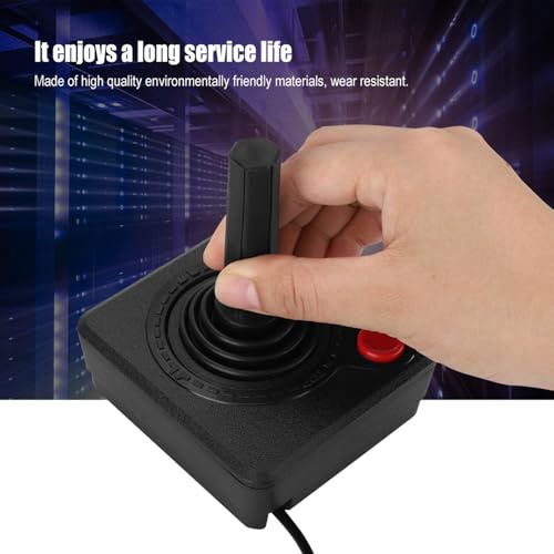 143 Joystick Controller,Game Control with an Operating Button and a Four-Way Joystick,for All Atari 2600 Systems(Black)