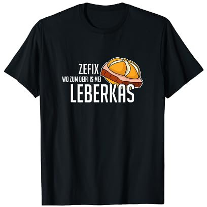 Semmel Fleischkse Lustiges Geschenk Damen T-Shirt Schwarz S Halbarm Rundhalsausschnitt Cartoon Leberkas-Bayern-Munich-Fan T-Shirt