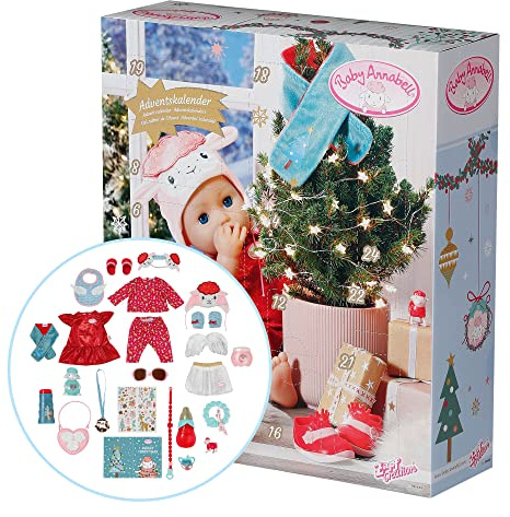 Baby Annabell Adventskalender mit 24 Überraschungen, enthält Kleidung und Accessoires für Baby Annabell, 705445 Zapf Creation