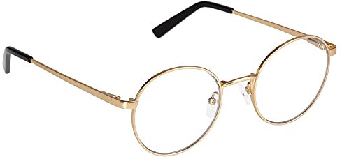 Edison & King Lesebrille Delight - runde Metallbrille für Damen und Herren mit Premiumgläsern (Gold-Antique, +3,00 dpt)