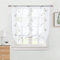 CAROMIO Raffrollo mit Blumen Stickerei Raffgardinen Gardinen Küche halbtransparent Rollo Vorhänge Modern Voile Braun BxH 60x140cm 1 Stück