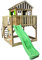MASGAMES | Lollipop Kinder Laufgitter | Hochbeet mit Rutsche | Leiter-Zugang | Kletterwand | Behandeltes Holz für den Außenbereich | (L)