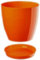 B2C Plant Pot Flower 20 Colours 9 sizes Gloss Plastic Plant Pots Planter Saucer Tray Deco (14 cm/ 5.5 inch, Orange)