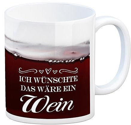 speecheese Ich wünschte das wäre ein Wein Kaffeebecher mit Weinmotiv als schöne Geschenkidee für Freunde und Kollegen