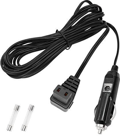 YACSEJAO 4M Car Cooler Cool Box Mini Fridge Lead Cable 12/24V 2 Pin DC Replacement Car Cooler Cigarette Lighter Lead Plug Power Supply Extension Cable