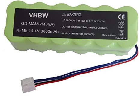 vhbw Batterie Remplacement pour Mamirobot 12SC3000S1P pour aspirateur (3000mAh, 14,4V, NiMH)