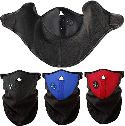 3 Stück Multifunktionstuch Schlauchschal Elastisch UV-Schutz Bandana Mundschutz Halswärmer Schal für Radfahren Sportschal Halswärmer für Outdoor Radsport Ski Motorrad Laufen Schwarz,Rot,Blau
