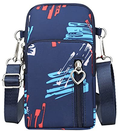 Générique Petit Sac Téléphone Portable Femme Portefeuille - Oxford Tissu Pochette Bandoulière avec Prise Casque - Sacoche pour Téléphone 7''