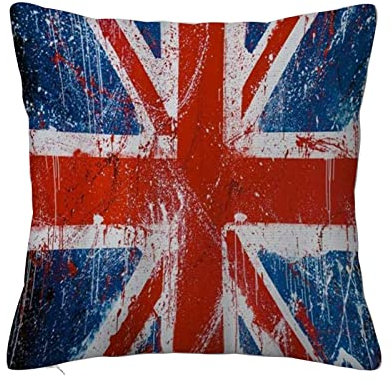ERICAT Überwurf Kissen Fall Quadratisch Kissenbezug,Retro Die Gewerkschaftsflagge des britischen Union Jack Red Navy Blue,Home Dekorative Sofa Sessel Schlafzimmer Wohnzimmer 45x 45cm