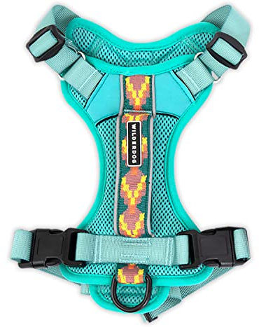 Wilderdog Leichtes Hundegeschirr mit reflektierenden Riemen, Größe L, Meeresschaum