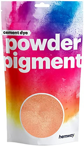 Hemway Cement Dye Powder Pigment Concrete Color Render Mortar Pointing Powdered Brick Toner Plaster - Metallic Pale Orange - 50g / 1.75oz