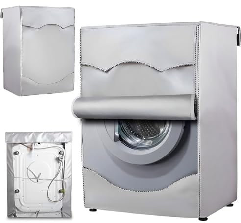 Norhogo Housse imperméable pour machine à laver d'extérieur avec protection solaire - Argent - 60 x 60 x 85 cm