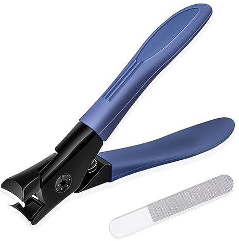 ANGNYA Nail Clippers for Thick Nails, Ultra Wide Jaw Opening Toenail Clippers Nail Cutter with Long Handle Heavy Duty Fingernail Clipper
