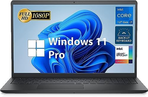 Dell Inspiron 15 3000 Business Laptop, 15.6 FHD Display, 12th Gen Intel Core i7-1255U, Windows 11 Pro, 32GB DDR4 RAM, 1TB PCIe SSD, WiFi 6, SD Card Reader, Long Battery Life