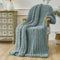 Esterra Chunky Knit Throw Blanket Newly Upgraded Heavy Tighter Version, Handmade Chenille Throw Super Soft, Thick Yarn Cable Knit Crochet Throw Blanket for Couch Bed Sofa (50x60 Chambray Blue)