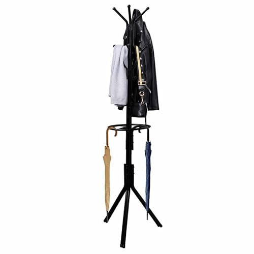 IDMarket - Porte-manteau TYLO noir avec porte parapluie
