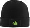 874 Klassische Beanie Mütze - Kanadische Weed-Flagge Wintermütze - Bequem - Unisex - Einheitsgröße - Schwarz