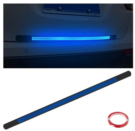 JNNJ Reflektierende Aufkleber Auto Hintere Stoßstange, Auto Reflektierende Aufkleber, Auto Hintere Stoßstange Reflektierende Streifen Warnstreifen Aufkleber(Blau)