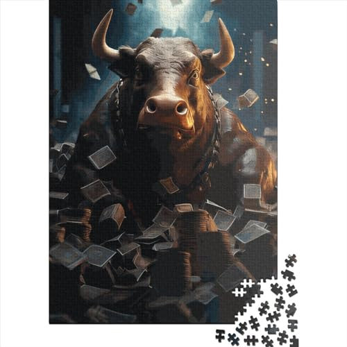 Puzzle 1000 Teile Crypto Bull Cash Money Puzzles Erwachsene und Jugendliche Schwierigkeitsgrad Puzzles Puzzle aus Holz Quadratische Puzzles Lernspiele Spielzeug 1000 Stück (75 x 50 cm)