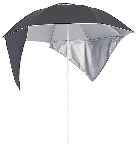 Parasol de playa genérico con paredes laterales antracita 215 cm, hogar y jardín, césped y jardín, vida al aire libre, sombrillas y velas de sombra, antracita, 3.31 LB,318839, antracita