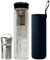 drinmoaer Bouteille d'eau en verre avec infuseur à thé et couvercle en acier inoxydable noir 652 g