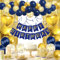 Geburtstagsdeko Blau Gold - Geburtstag Party Deko, Premium Happy Birthday Girlande Luftballons Vorhänge, Kindergeburtstag Jungen Mädchen, Geburtstagsdeko Männer Frauen