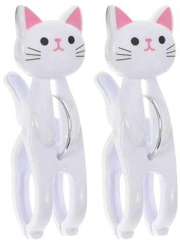 4 Stück Riesen Wäscheklammern, Katzenclip Große Stabile Kunststoff Handtuch Klammern, Katzenförmige Strandtuchklammern Halten Sie Ihr Handtuch Davon Abwegzublasen Für Strandtuch, Badetuch, Teppich