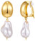 LILIE&WHITE Damen Ohrclips mit Tropfenperlen, Elegante Goldene Clip-On Ohrringe, Schmuck für Hochzeit, Party und Alltag