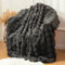 Tospass Kuscheldecke Dunkelgrau Kaninchen Decke Warme Sherpa Decke Flauschig Weich Dicke Sofadecke Wohndecke Tagesdecke Doppelgesicht Decke - 220x240cm