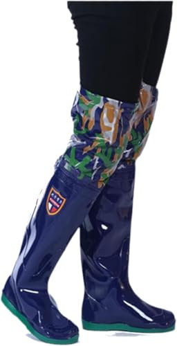 DgtZyrih Stivali di Gomma Multiuso Trampolieri Ultraleggeri Scarpe da Pesca con Suola Antiscivolo Stivali in Gomma Traspirante Stivali da Pioggia Alti Impermeabili da Donna da Uomo,Blu,43