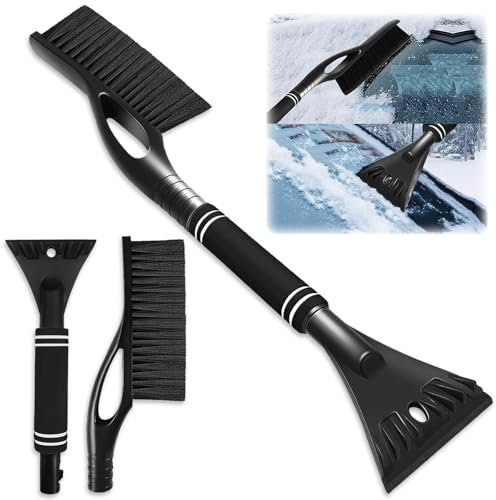 Axinyijia Auto Eiskratzer mit Besen, Eiskratzer Schneebesen für Auto Windschutzscheibe, Abnehmbare Autokratzer Schneebesen Auto Lackschonend für Auto SUV LKW