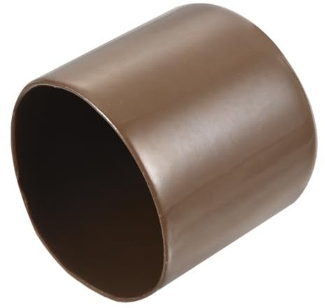 sourcing map 4pcs Rubber End Caps 43mm ID Vinyl Round Tube Bolt Cap Cover Screw Thread Protectors Brown