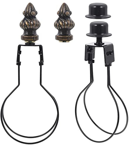 Cabilock 2sets Lamp Shade Harp Holder Adapter Kit for Round Light Bulb Light Bulb Clips Lamp Shape Clip Lampshade Adapter