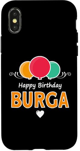 Hülle für iPhone X/XS Alles Gute zum Geburtstag Spruch Burga