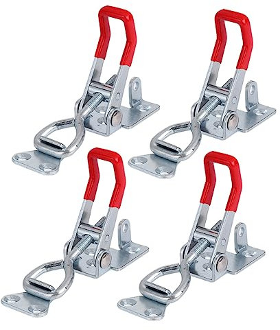 SOESFOUFU 4stücke Verstellbare Toggle-clamps Mit Schnellverschluss Handwerkzeuge Für Türen Schränke Und Kisten Silber