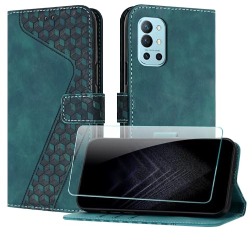 JayModCase Handyhülle für OnePlus 8T mit Schutzfolie, Flip Wallet PU Leder OnePlus 8T hülle [Kartenfach] [Magnet] [Ständer] 360 Stoßfeste Schutzhülle - Grün