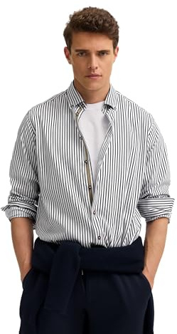 bugatti Herren Freizeithemd Langarm 9350-88508D | Modern Fit, gestreift, Easy-Care Funktion, Button-Down, Baumwolle
