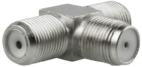 Conector F 2 Hembra a 1 Macho, Rosca TV-Sat, conectar Antenas y Otros componentes de transmisión de señal. Ideal para Mejorar tu instalación.