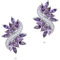Crystalline Azuria Mujer 18ct Chapado en Oro Boda Violeta Cristales de Zirconia Pendientes para Mujer