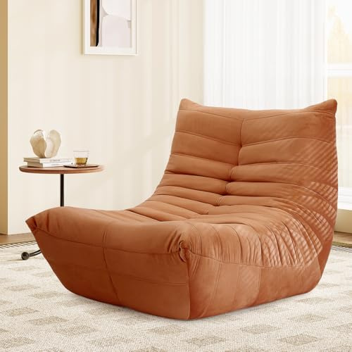 Vesgantti Togo Couch, Bubble Sitzsack für kleine Räume mit Memory-Schaum, Bonless Loungesofa aus Wildlederimitat, kleines Sitzmöbel für Schlafzimmer und Wohnzimmer, Braun