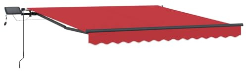 vidaXL Einziehbare Markise Rot 300 x 250 cm Stoff, Verstellbares Terrassen-Dach, modernes Außenzelt, UV-beständige Materialien, Schutz vor Wetter und Sonne für Balkone