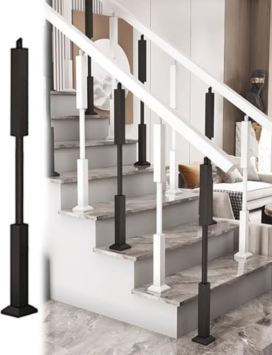 Kit di balaustre moderne per scale in ferro, confezione da 3 pezzi, 83,8 cm, ringhiera decorativa per interni, per scale, corridoi e case delle bambole, elegante decorazione per casa e ristorante