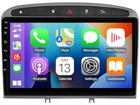 ADIVOX 9 inch Car Radio Suitable for Peugeot 308/408 | CarPlay/Android Auto/WiFi/DSP/5G/DAB+, Touchscreen Carplay Screen, HD Multimedia Car Radio System (T2 (2GB/32GB) 8CORE 5G DAB+)